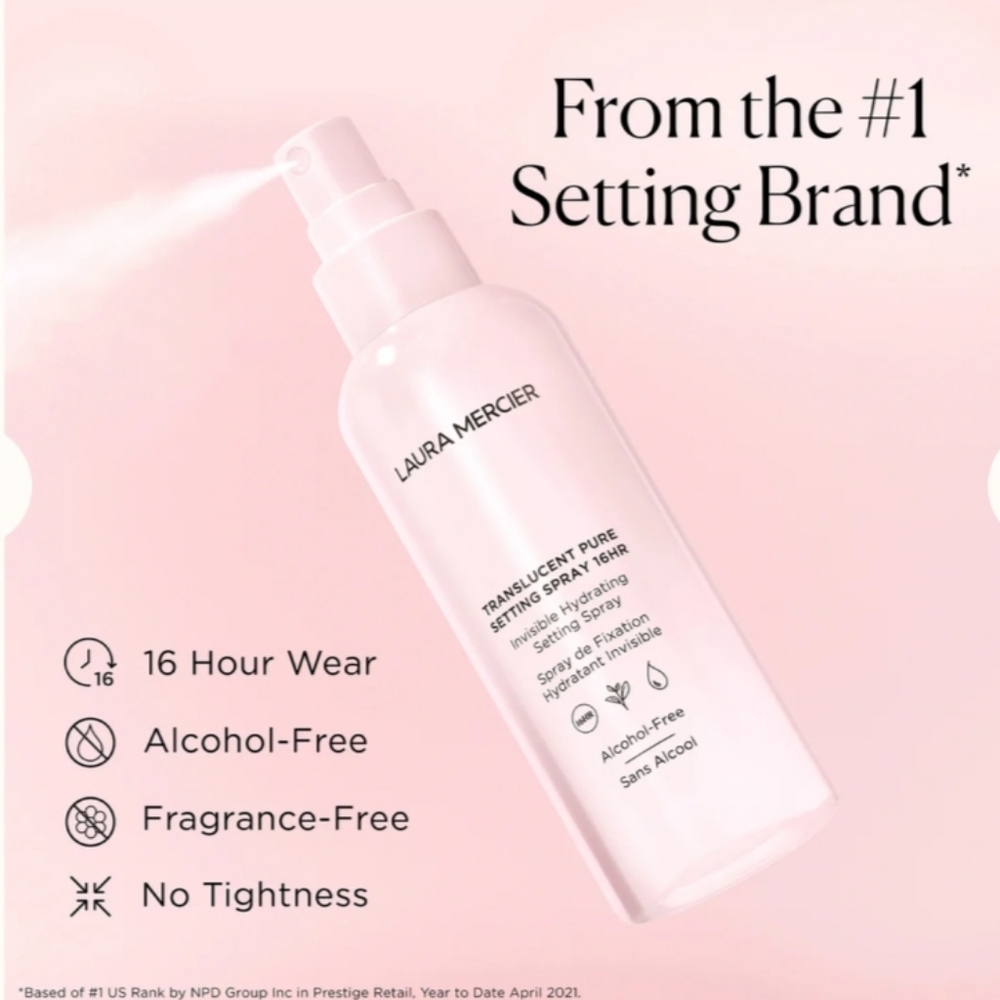 New! LAURA MERCIER Translucent Pure Setting Spray 16HR wear